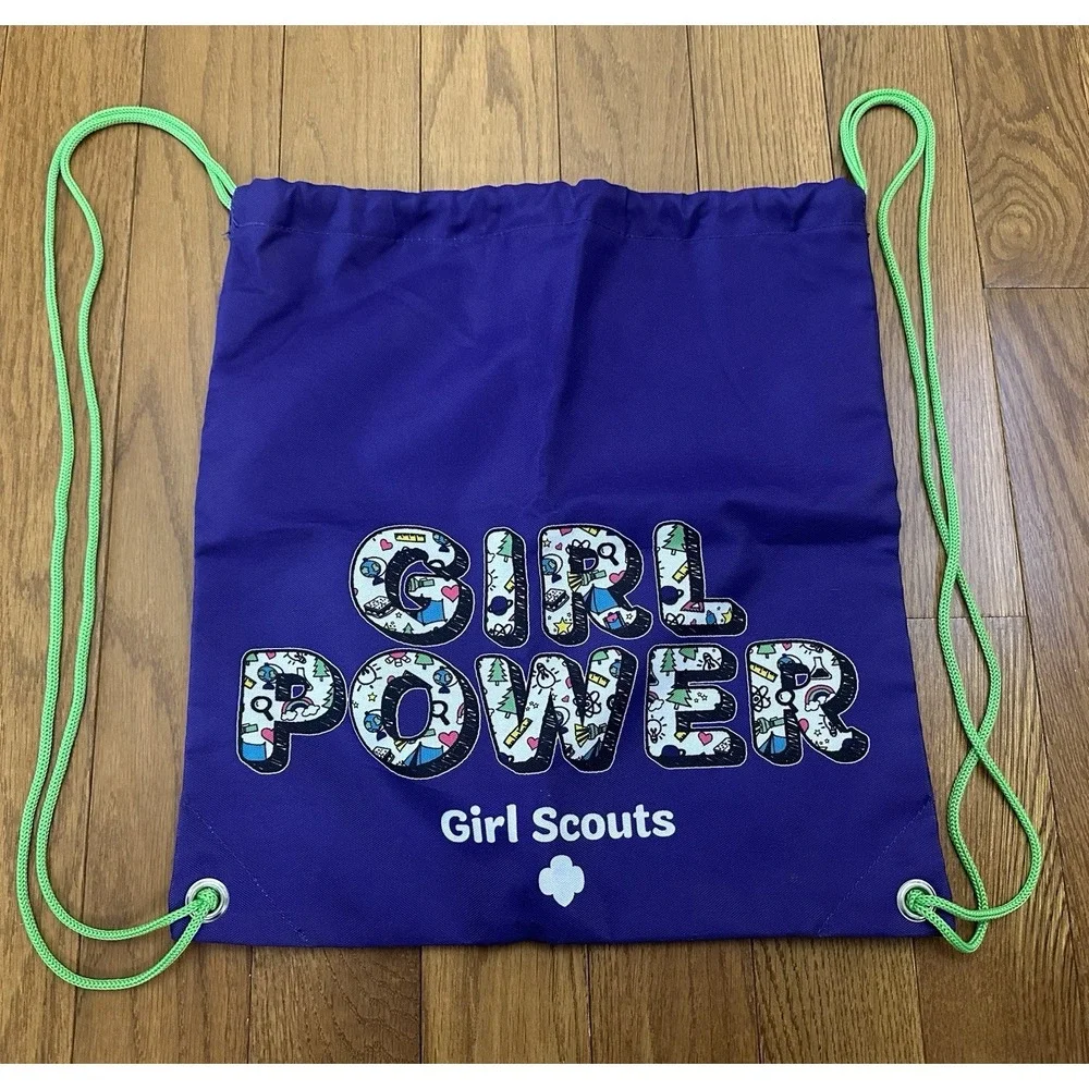 Girl Scouts Girl Power Cinch Bag Purple Trefoil Backpack‎ Baseball Hat Blue